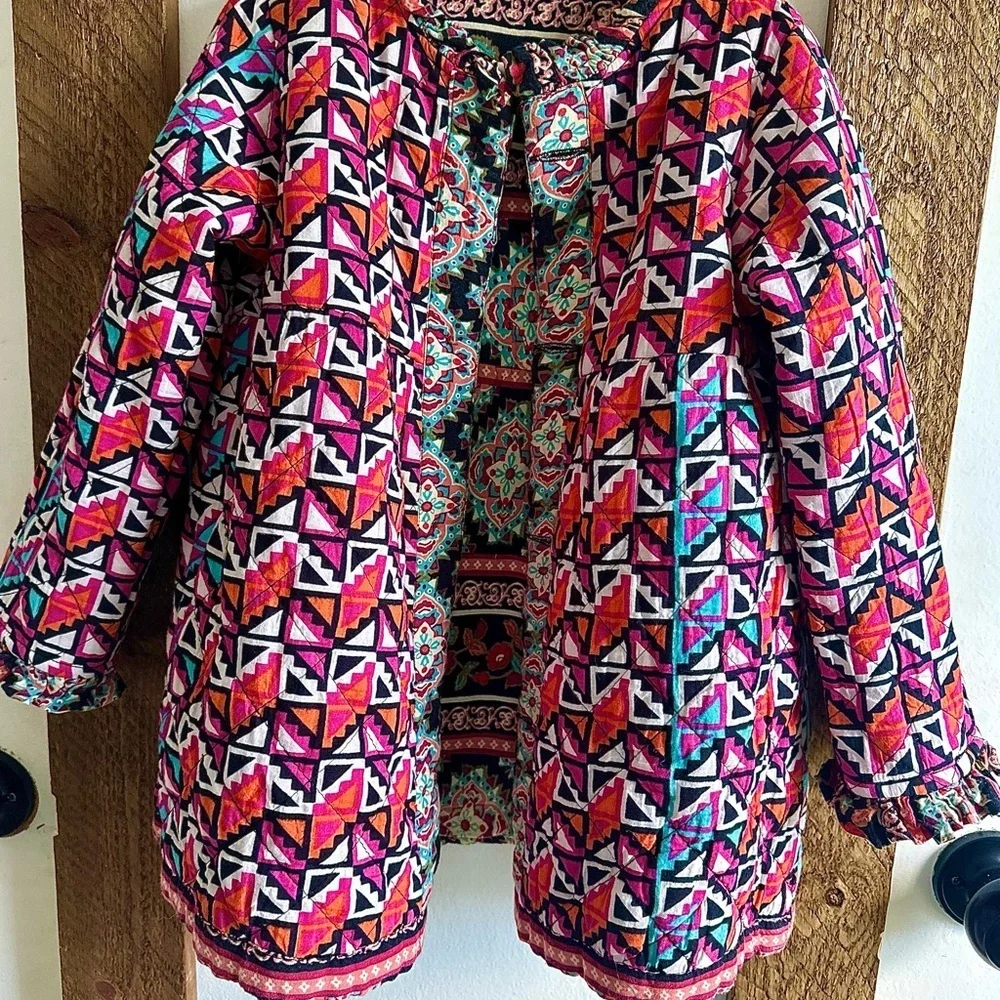 Girls Ethnic Boho Vintage Reversible Jacket size 7